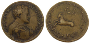 Itálie, renesanční medaile, Cosimo de' Medici, vévoda Florencie a arcivévoda Toskánska, mezi lety 1434 - 1464