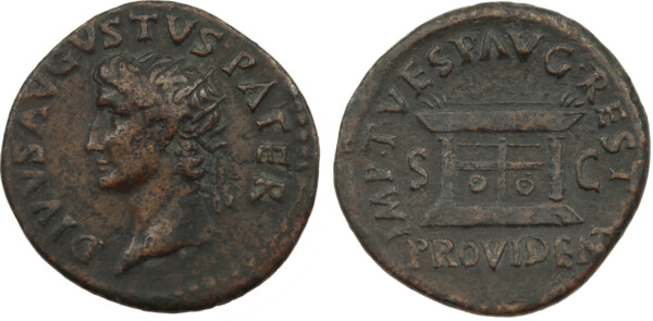 Divus Augustus, ražba za Tita z roku 80 AD